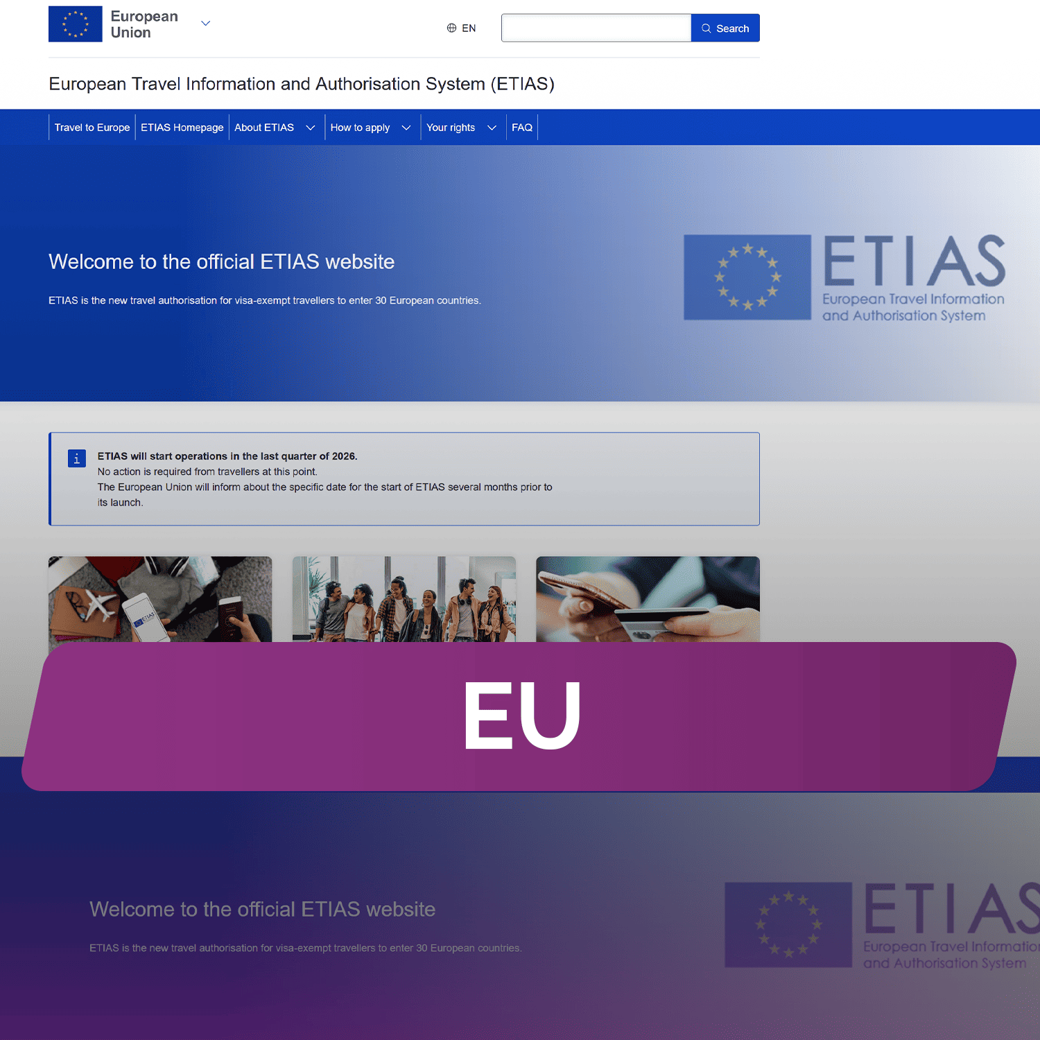 EU: Разрешение на въезд в ЕС — ETIAS
