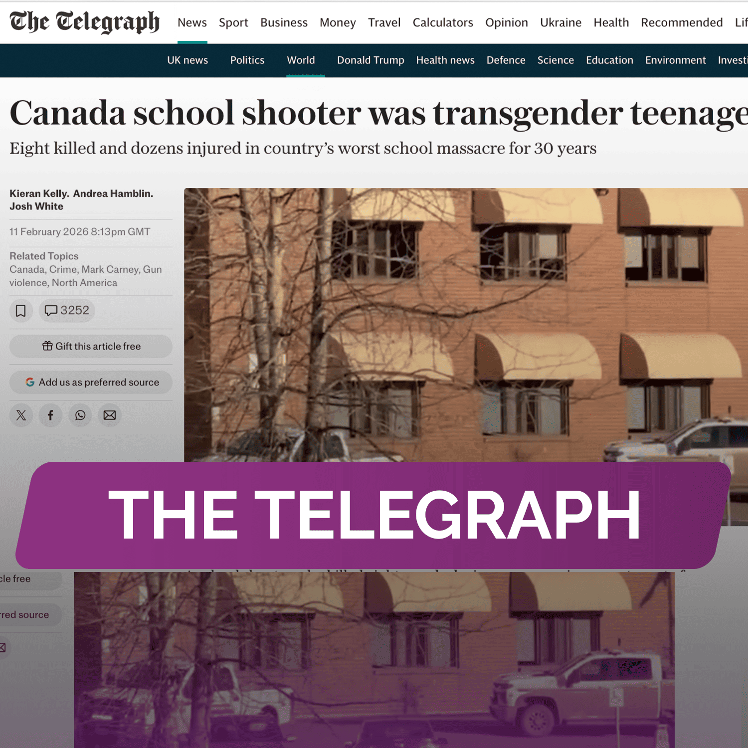 The Telegraph: Стрелок в канадской школе был подростком-трансгендером