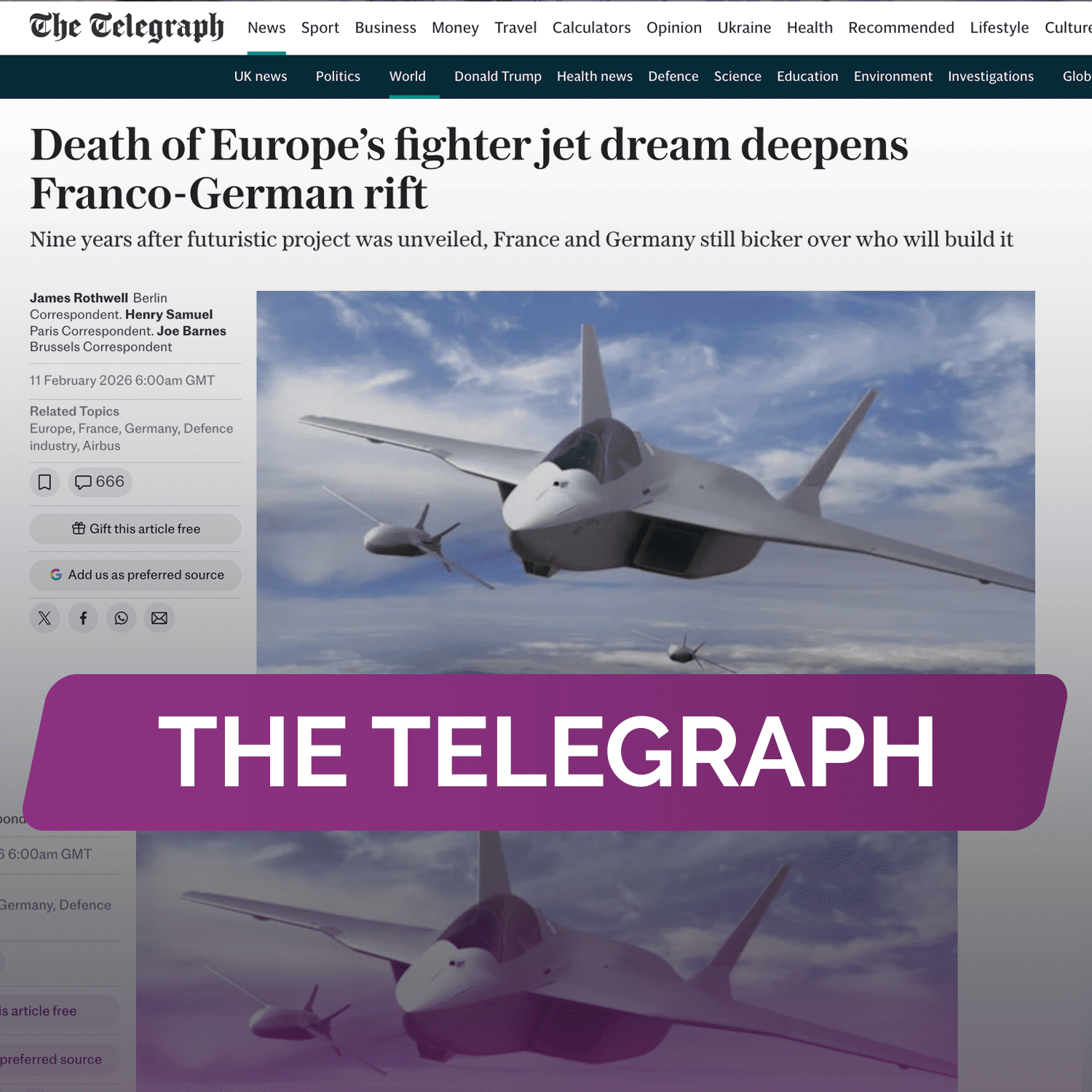 The Telegraph: Смерть мечты Европы о боевых самолетах