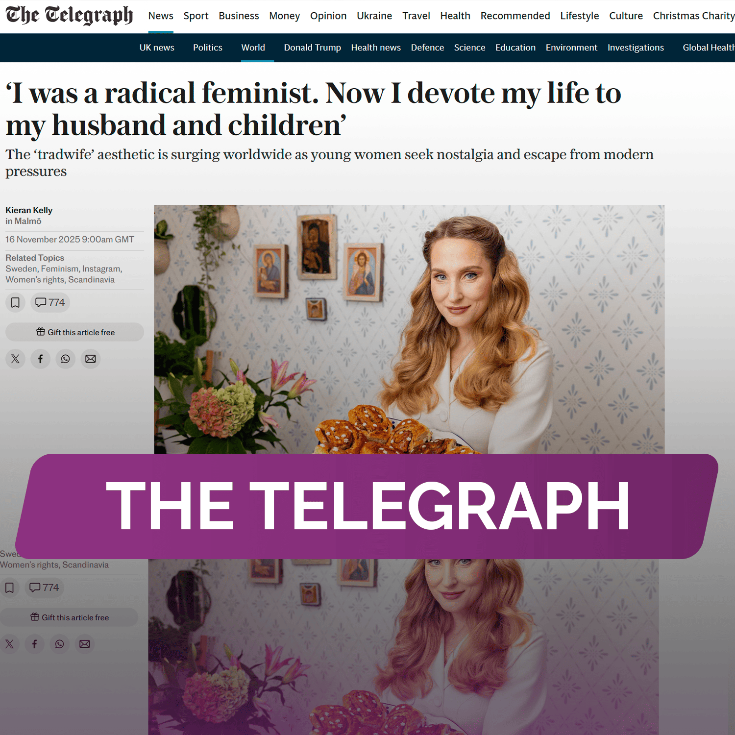 The Telegraph: «Я была радикальной феминисткой. Теперь я посвящаю свою жизнь мужу и детям»