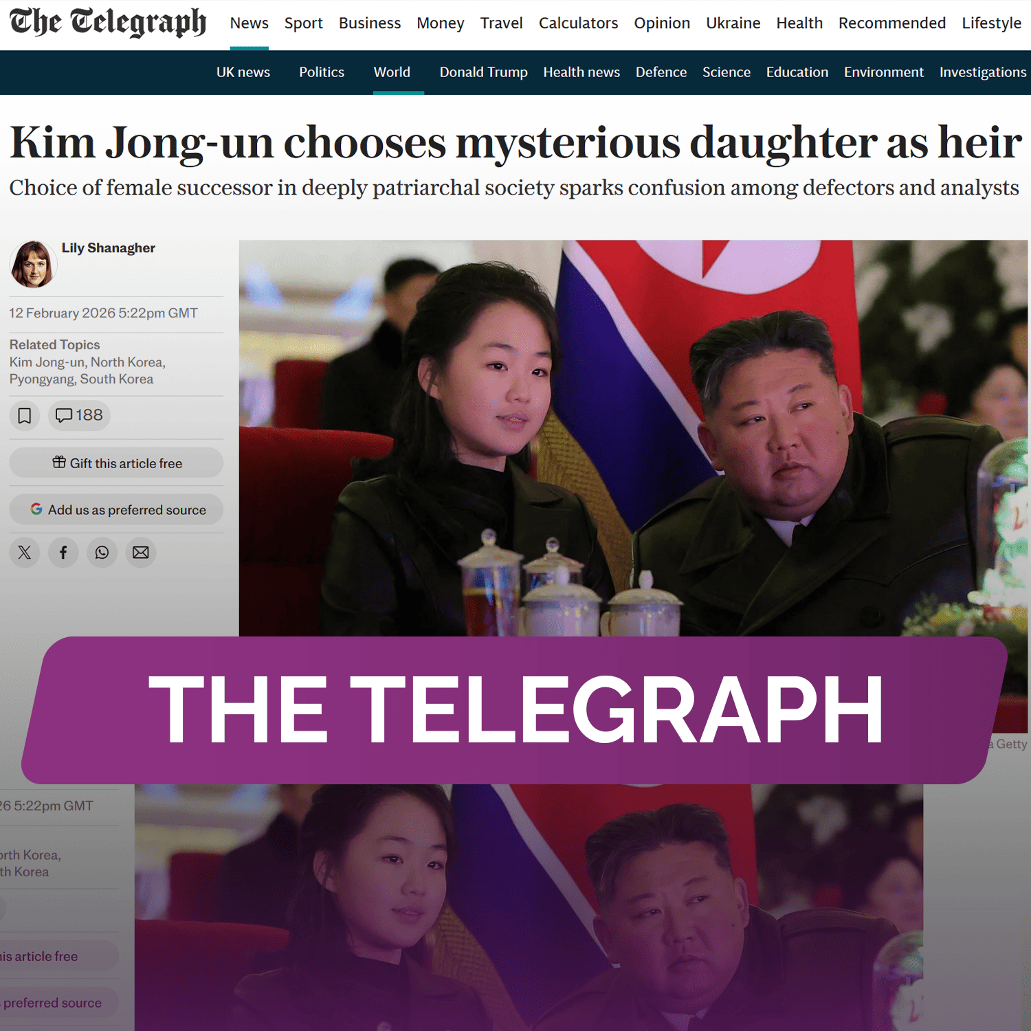 The Telegraph: Ким Чен Ын выбирает загадочную дочь в качестве наследницы