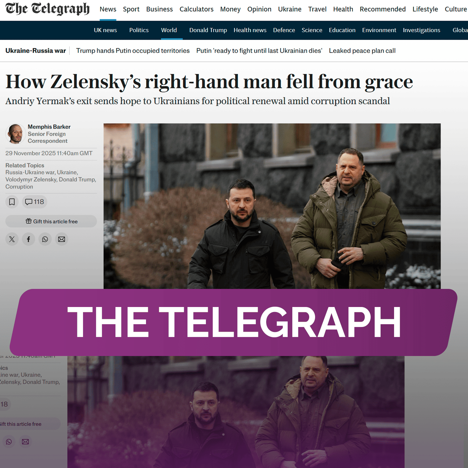 The Telegraph: Как правая рука Зеленского потеряла благосклонность