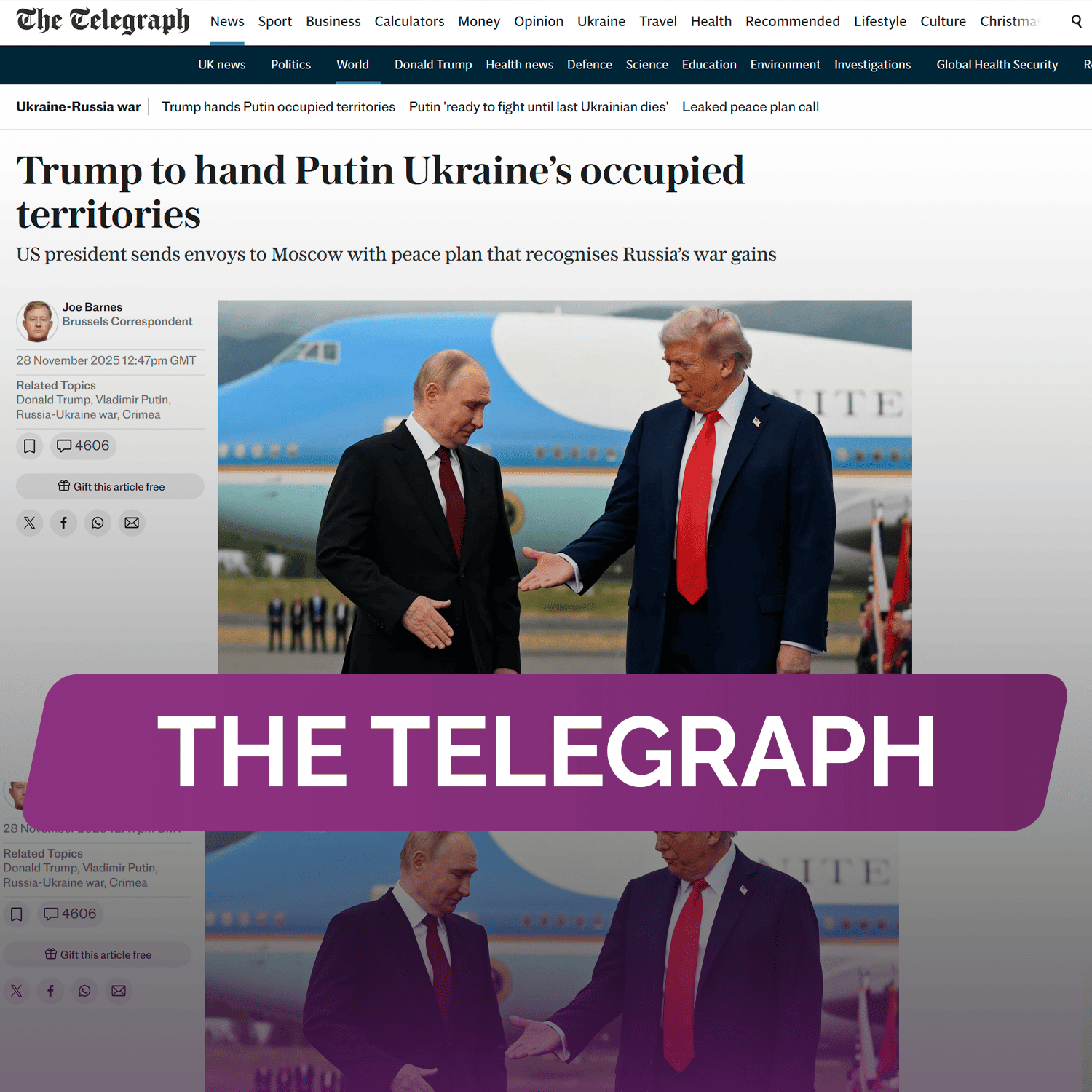 The Telegraph: Трамп передаст Путину оккупированные территории Украины