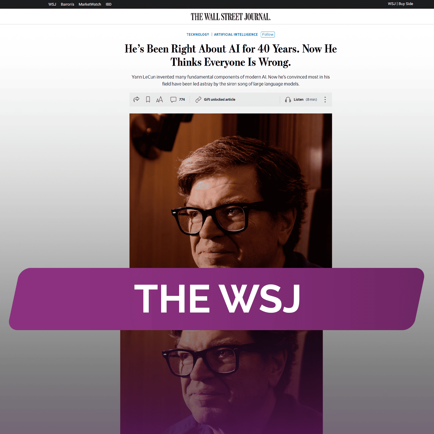 The WSJ: Он был прав насчет ИИ в течение 40 лет. Теперь он считает, что все ошибаются