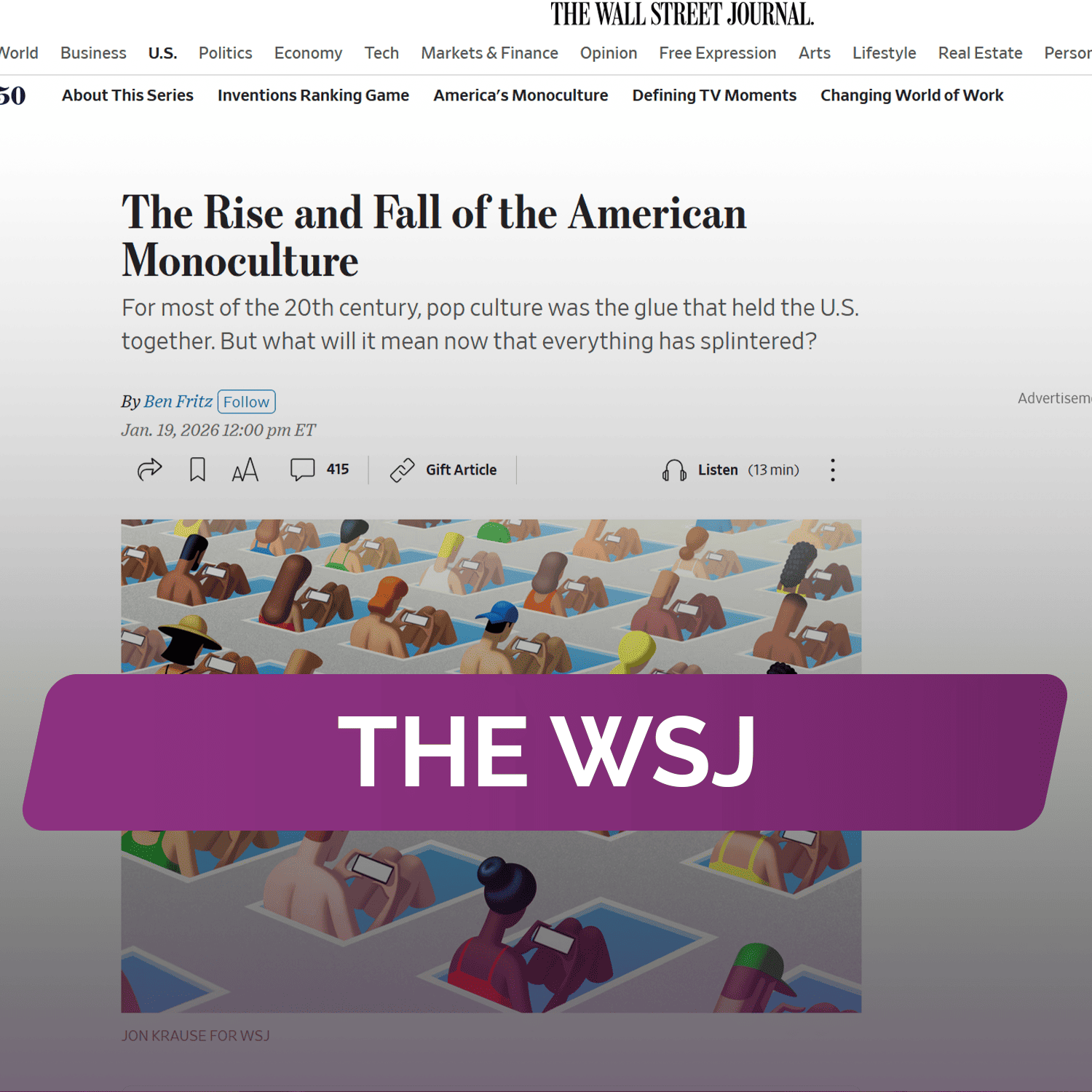 The WSJ: Взлет и падение американской монокультуры