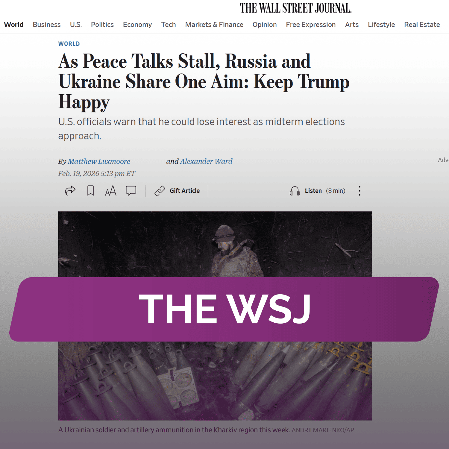 The Wall Street Journal: Россия и Украина преследуют одну цель: угодить Трампу