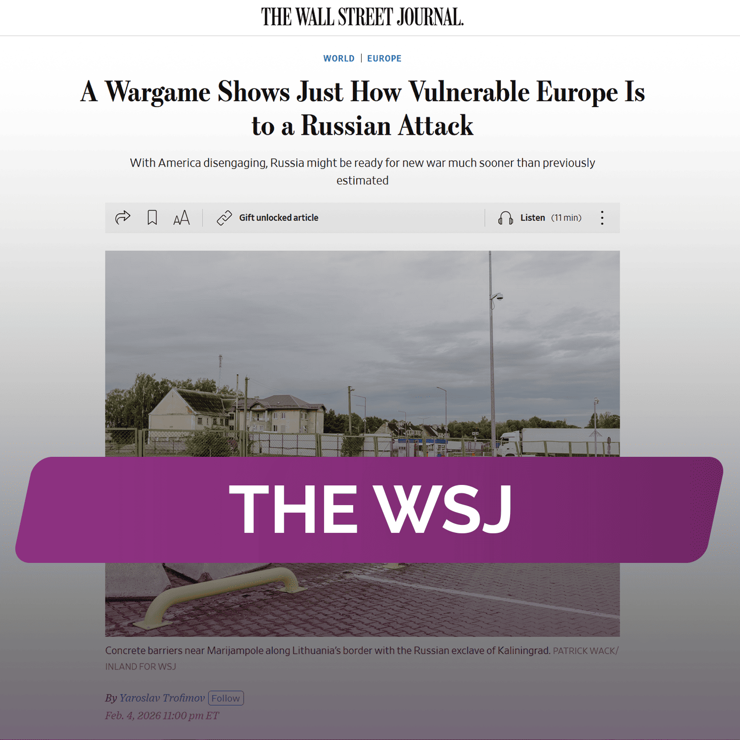 The WSJ: Насколько уязвима Европа перед российским нападением