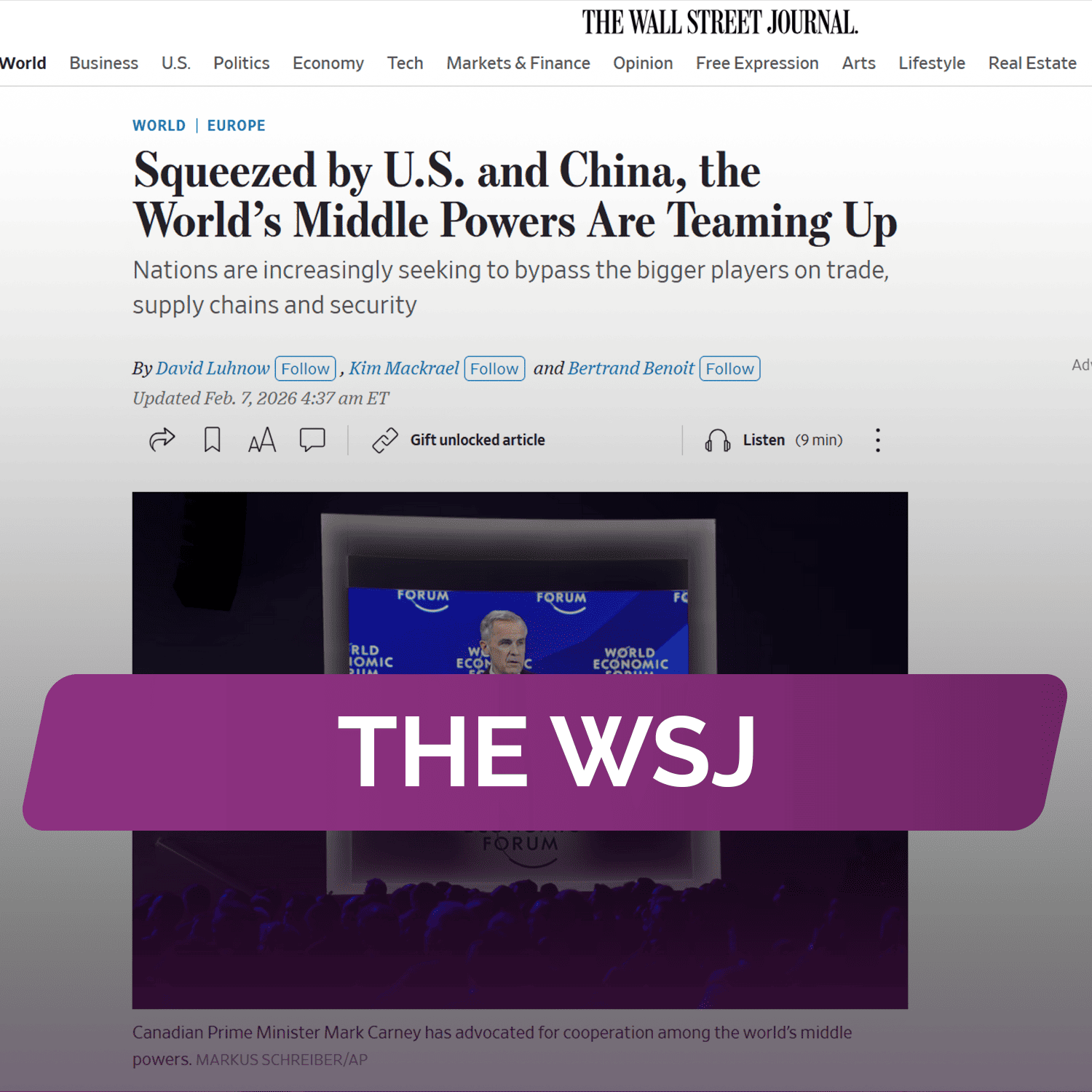 The WSJ: Под давлением США и Китая средние державы мира объединяются