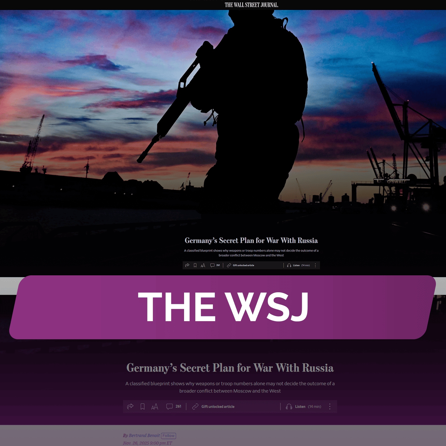 The WSJ: Секретный план Германии на войну с Россией