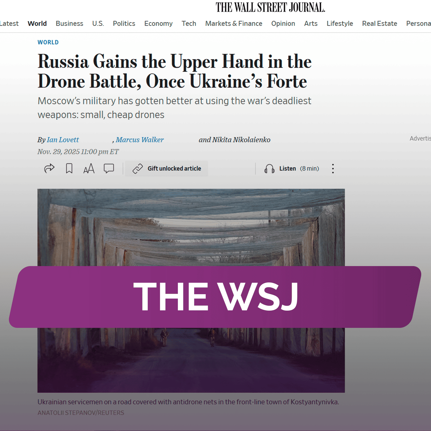 The WSJ: Россия берет верх в битве за беспилотники