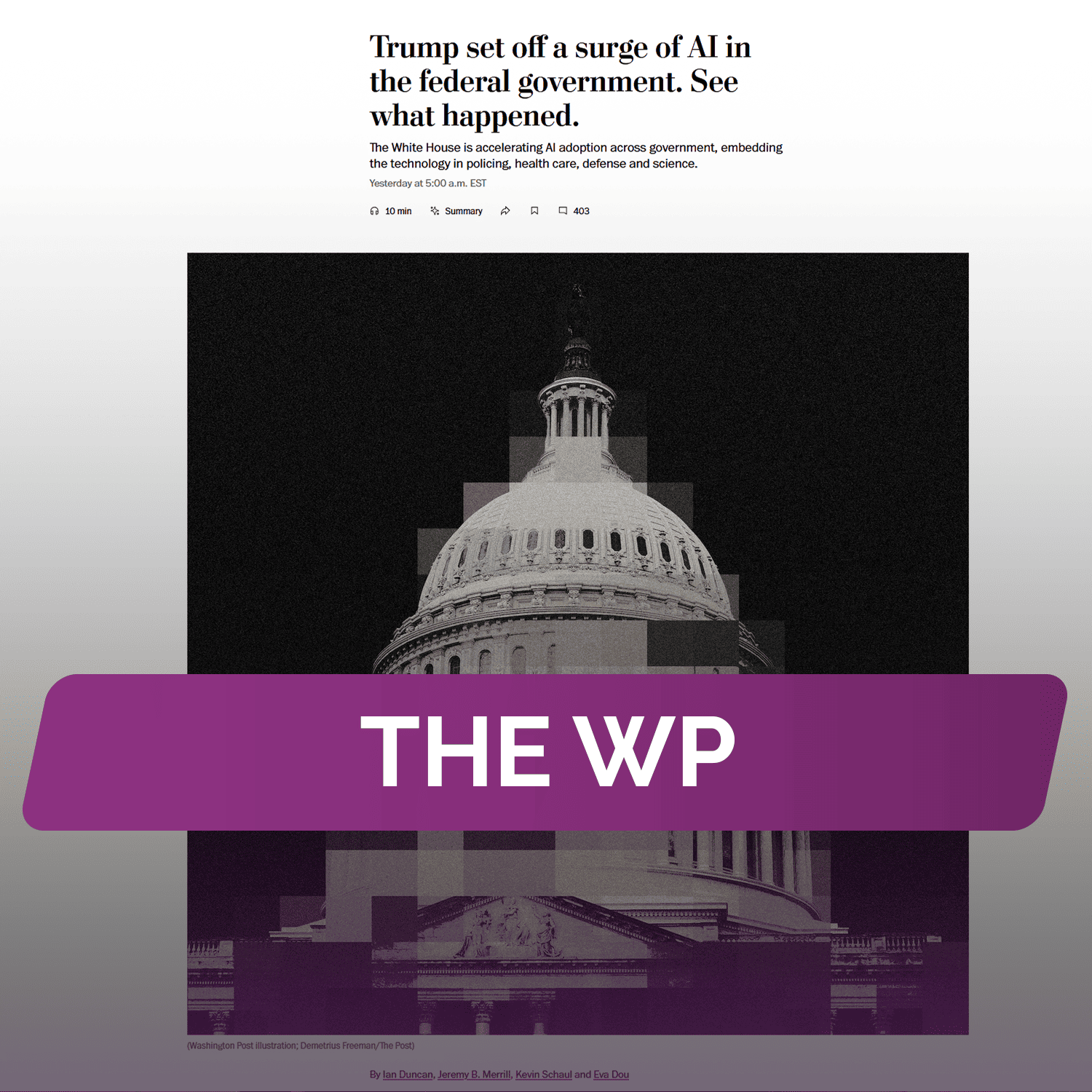 The WP: Трамп вызвал всплеск интереса к ИИ в федеральном правительстве