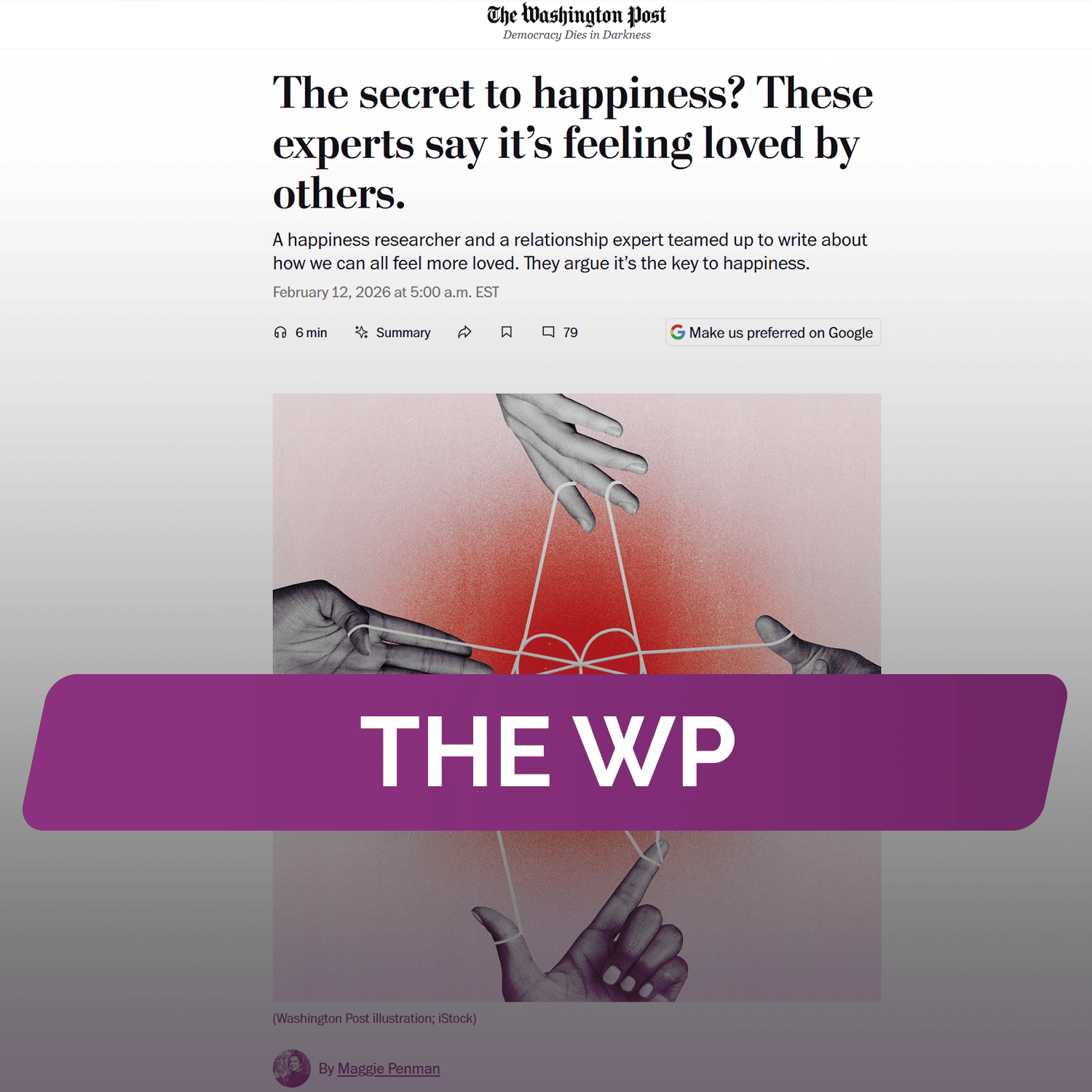 The WP: Секрет счастья? Эти эксперты утверждают, что это чувство любви